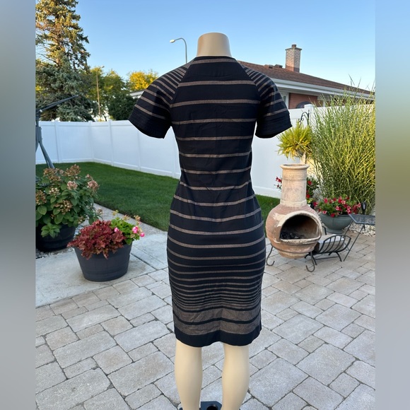 DeFacro stretchy black and brown dress size 40.  USA L - Picture 2 of 8